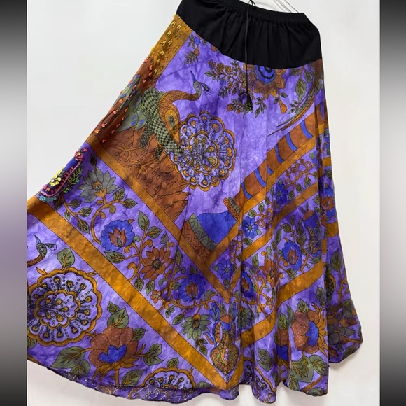 Colorful Bohemian Maxi Skirt S - Picture 5 of 10